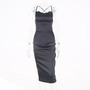 Sexy Club Sleeveless Midi Dress - WREN