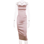 Sexy Club Sleeveless Midi Dress - WREN