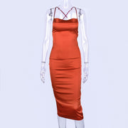 Sexy Club Sleeveless Midi Dress - WREN